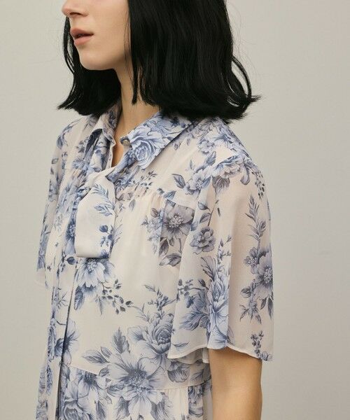 GRACE CONTINENTAL / グレースコンチネンタル ミニ丈・ひざ丈ワンピース | 【スタイリスト木津明子さんインスタライブ紹介】フラワープリントシャツフレアワンピース | 詳細24