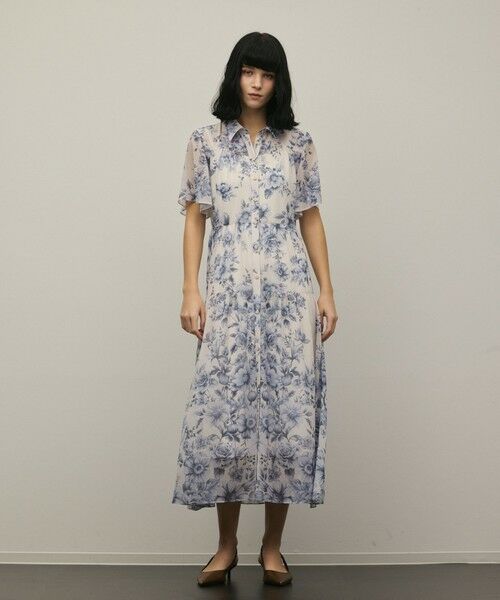 GRACE CONTINENTAL / グレースコンチネンタル ミニ丈・ひざ丈ワンピース | 【スタイリスト木津明子さんインスタライブ紹介】フラワープリントシャツフレアワンピース | 詳細28
