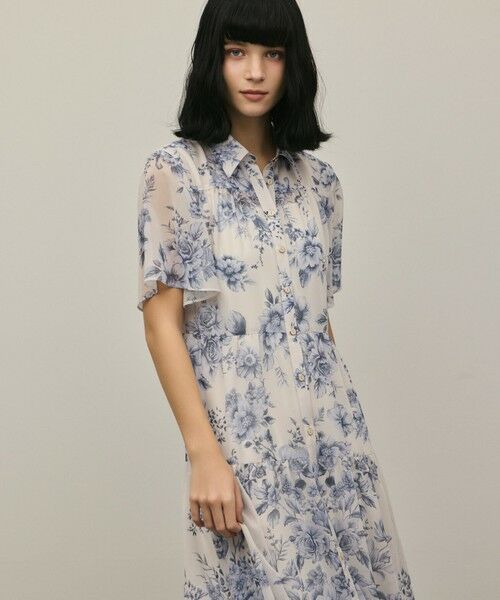 GRACE CONTINENTAL / グレースコンチネンタル ミニ丈・ひざ丈ワンピース | 【スタイリスト木津明子さんインスタライブ紹介】フラワープリントシャツフレアワンピース | 詳細30