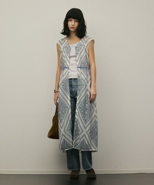 GRACE CONTINENTAL / グレースコンチネンタル ロング・マキシ丈ワンピース | 刺繍ジレワンピース（ブルー）