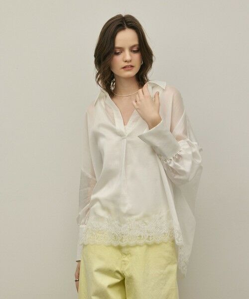 GRACE CONTINENTAL / グレースコンチネンタル シャツ・ブラウス | シアースキッパートップ（ホワイト）