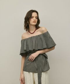 GRACE CONTINENTAL / グレースコンチネンタル シャツ・ブラウス | 【スタイリスト木津明子さん×モデル石井里奈さんインスタライブ紹介アイテム】チェックケープブラウス