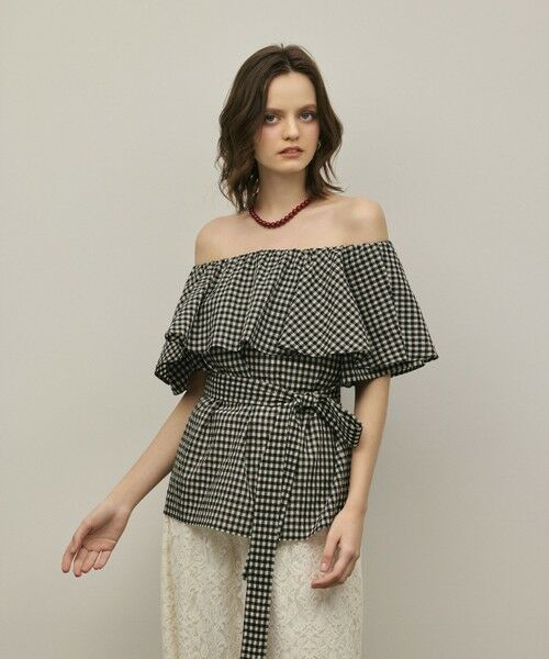 GRACE CONTINENTAL / グレースコンチネンタル シャツ・ブラウス | 【スタイリスト木津明子さんインスタライブ紹介】チェックケープブラウス | 詳細5