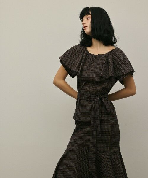 GRACE CONTINENTAL / グレースコンチネンタル シャツ・ブラウス | 【スタイリスト木津明子さんインスタライブ紹介】チェックケープブラウス | 詳細17