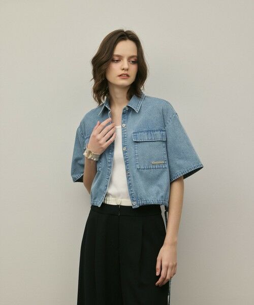 GRACE CONTINENTAL / グレースコンチネンタル シャツ・ブラウス | ハーフスリーブデニムシャツ | 詳細15