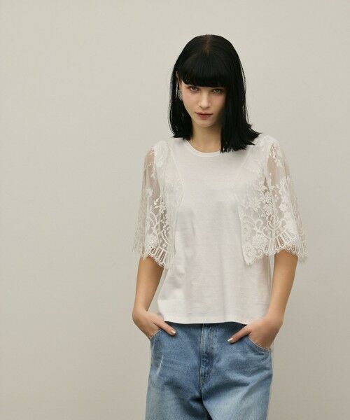 GRACE CONTINENTAL / グレースコンチネンタル カットソー | レースフレアカットトップ | 詳細2