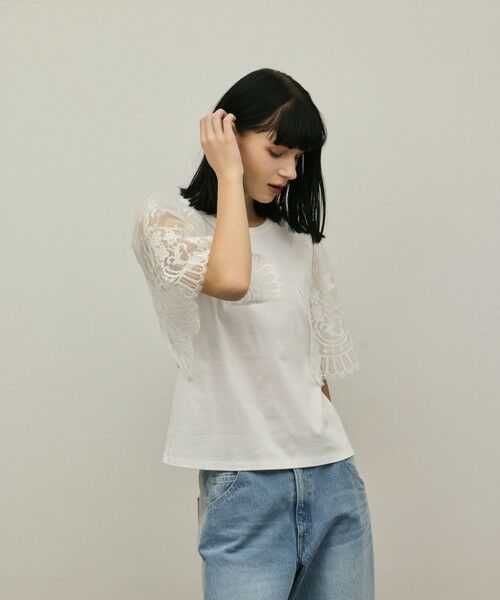 GRACE CONTINENTAL / グレースコンチネンタル カットソー | レースフレアカットトップ | 詳細3