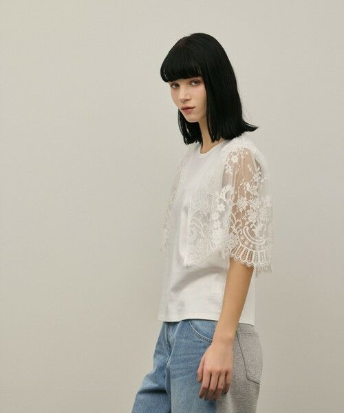 GRACE CONTINENTAL / グレースコンチネンタル カットソー | レースフレアカットトップ | 詳細4