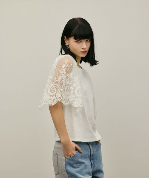 GRACE CONTINENTAL / グレースコンチネンタル カットソー | レースフレアカットトップ | 詳細6