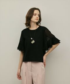 GRACE CONTINENTAL / グレースコンチネンタル カットソー | シフォンスリーブカットトップ