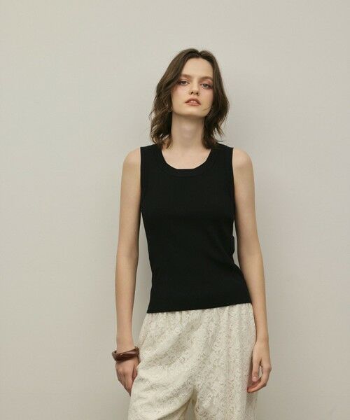 GRACE CONTINENTAL / グレースコンチネンタル タンクトップ | リブニットタンクトップ（ブラック）