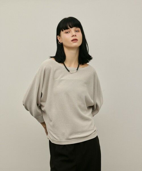 GRACE CONTINENTAL / グレースコンチネンタル カットソー | ドルマンニットトップ（グレー）