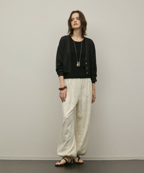 GRACE CONTINENTAL / グレースコンチネンタル カーディガン・ボレロ | スリーブスリットニットカーディガン（ブラック）