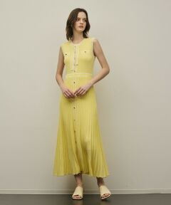 GRACE CONTINENTAL / グレースコンチネンタル ロング・マキシ丈ワンピース | バイカラーボウタイニットワンピース