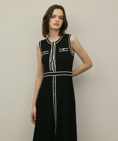 GRACE CONTINENTAL / グレースコンチネンタル ロング・マキシ丈ワンピース | バイカラーボウタイニットワンピース