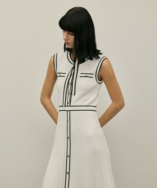 GRACE CONTINENTAL / グレースコンチネンタル ロング・マキシ丈ワンピース | バイカラーボウタイニットワンピース | 詳細8