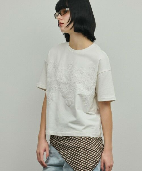 GRACE CONTINENTAL / グレースコンチネンタル カットソー | レースTシャツ（ホワイト）