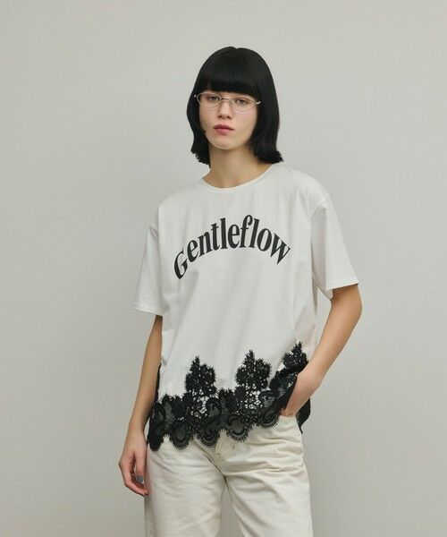 GRACE CONTINENTAL / グレースコンチネンタル カットソー | レースヘムロゴTシャツ | 詳細1