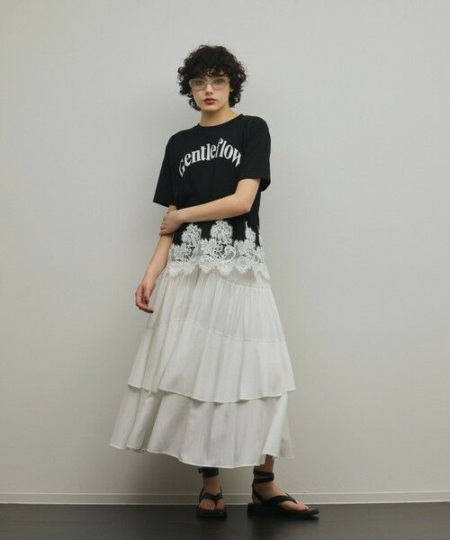 GRACE CONTINENTAL / グレースコンチネンタル カットソー | レースヘムロゴTシャツ | 詳細20