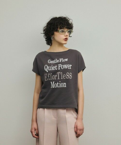 GRACE CONTINENTAL / グレースコンチネンタル カットソー | ルーズロゴTシャツ（チャコール）