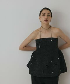 GRACE CONTINENTAL / グレースコンチネンタル その他トップス | ペプラムベアニットトップ
