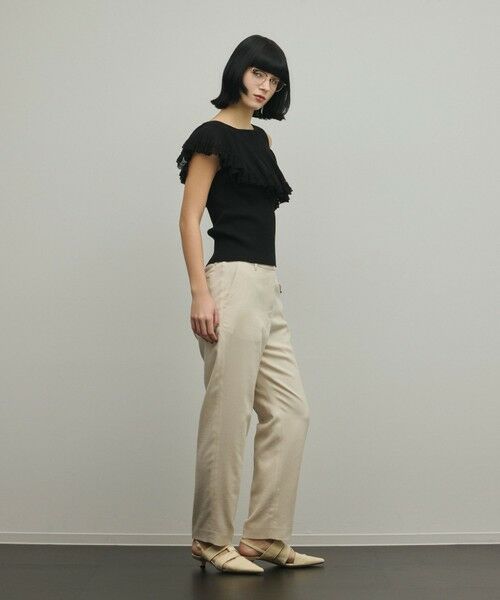 GRACE CONTINENTAL / グレースコンチネンタル スラックス・ドレスパンツ | トリアセ麻調テーパードパンツ | 詳細3