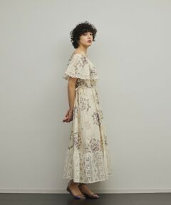 GRACE CONTINENTAL / グレースコンチネンタル ロング・マキシ丈ワンピース | レースコンビクロスステッチワンピース