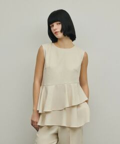 GRACE CONTINENTAL / グレースコンチネンタル シャツ・ブラウス | トリアセ麻調ペプラムブラウス