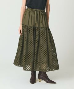 GRACE CONTINENTAL / グレースコンチネンタル ミニ・ひざ丈スカート | メッシュカットワークスカート