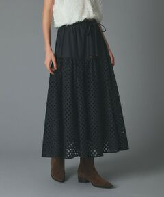 GRACE CONTINENTAL / グレースコンチネンタル ミニ・ひざ丈スカート | メッシュカットワークスカート