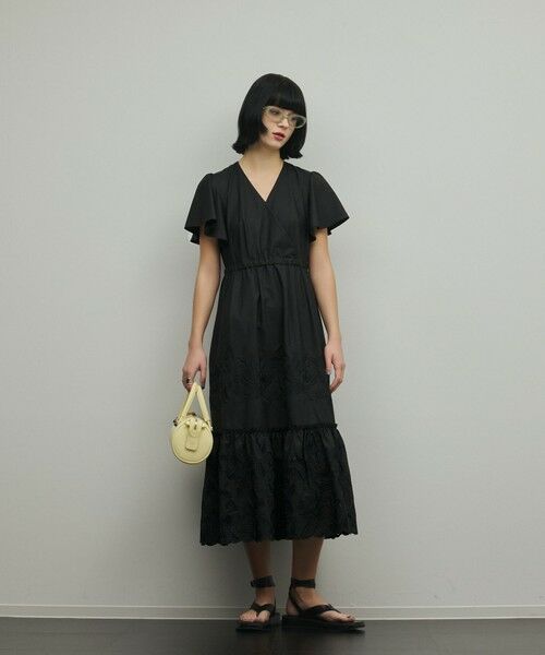 GRACE CONTINENTAL / グレースコンチネンタル ロング・マキシ丈ワンピース | カットワーク刺繍ワンピース(ブラック)