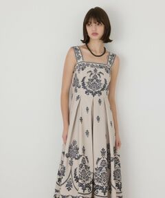 GRACE CONTINENTAL / グレースコンチネンタル ロング・マキシ丈ワンピース | ダマスクパターンプリントワンピース
