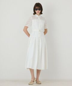 GRACE CONTINENTAL / グレースコンチネンタル ドレス | レースドッキングフレアワンピース