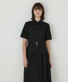 GRACE CONTINENTAL / グレースコンチネンタル ドレス | レースドッキングフレアワンピース