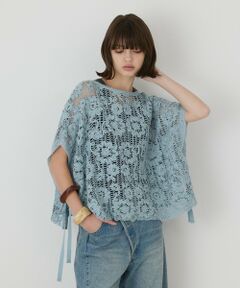 GRACE CONTINENTAL / グレースコンチネンタル その他トップス | メッシュエンブロイダリーポンチョトップ