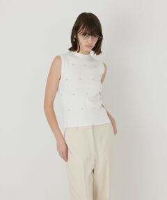 GRACE CONTINENTAL / グレースコンチネンタル その他トップス | ビジューリブニットトップ