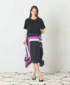GRACE CONTINENTAL / グレースコンチネンタル ロング・マキシ丈ワンピース | プリントコンビカットワンピース