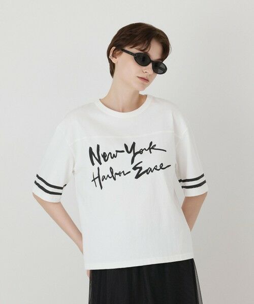 GRACE CONTINENTAL / グレースコンチネンタル カットソー | カレッジロゴプリントTシャツ（ホワイト）