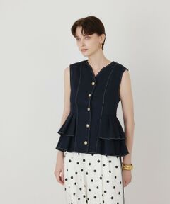 GRACE CONTINENTAL / グレースコンチネンタル ベスト | シャンブレーフリルベスト