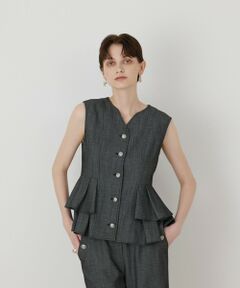 GRACE CONTINENTAL / グレースコンチネンタル ベスト | シャンブレーフリルベスト