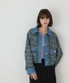GRACE CONTINENTAL / グレースコンチネンタル Gジャン・デニムジャケット | デニムコンビツイードジャケット