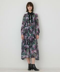 GRACE CONTINENTAL / グレースコンチネンタル ロング・マキシ丈ワンピース | ローズプリントフレアワンピース