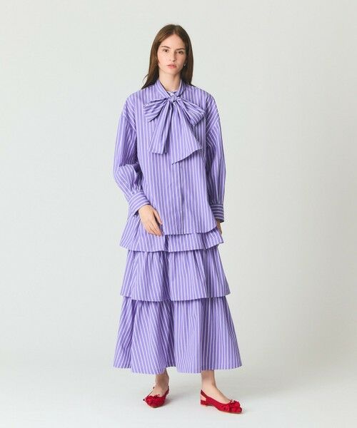 GRACE CONTINENTAL / グレースコンチネンタル ミニ・ひざ丈スカート | ストライプラッフルスカート | 詳細7