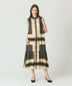 GRACE CONTINENTAL / グレースコンチネンタル ミニ丈・ひざ丈ワンピース | スカーフプリントシャツドレス