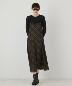 GRACE CONTINENTAL / グレースコンチネンタル ロング・マキシ丈ワンピース | チェックプリントキャミワンピース