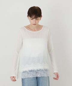 GRACE CONTINENTAL / グレースコンチネンタル カットソー | レースヘムテレコカットトップ