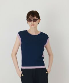 GRACE CONTINENTAL / グレースコンチネンタル その他トップス | バイカラーリブニットトップ