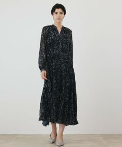 GRACE CONTINENTAL / グレースコンチネンタル ロング・マキシ丈ワンピース | ミナモドットプリントプリーツワンピース