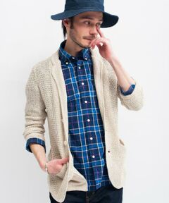 LINEN MIX/COL NOTCH ジャケット　カーディガン