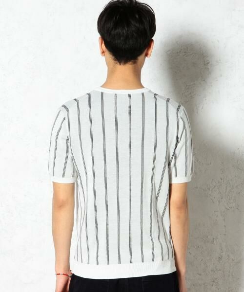 STRIPE W/F C/N S/S 14G サマーニット